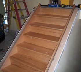 new oak stairs and railings, flooring, stairs, woodworking projects