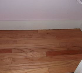 clutter closet turne office, craft rooms, home office, Ahhh a new hardwood floor leftover from another project It was just enough with nothing to spare So glad i saved it