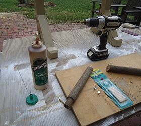i repurposed shelf brackets from a chair they now hold the shelf that holds the tv, diy, repurposing upcycling, shelving ideas, woodworking projects, painted a dowel was cut down and joined for a 16 spacing