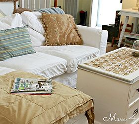 cork topped trunk, crafts, painted furniture, Wine Cork Topped Coffee Table