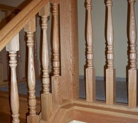 new oak stairs and railings, flooring, stairs, woodworking projects