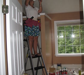 master bathroom makeover on a budget, bathroom ideas, home decor, BEFORE old light