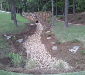 campbell landscape upgrade annual installation custom outdoor lighting, flowers, gardening, landscape, outdoor living, Dry Creek Bed Installation