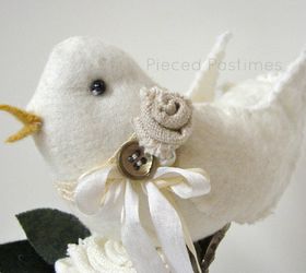 bird pincushion tutorial, crafts, Bird made from brushed cotton and embellished with buttons pearls lace and silk ribbon