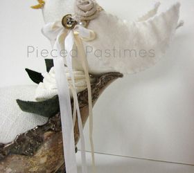 bird pincushion tutorial, crafts, Bird resting on a linen rosette with wool leaves