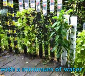 soda bottle tower for plants, gardening, repurposing upcycling