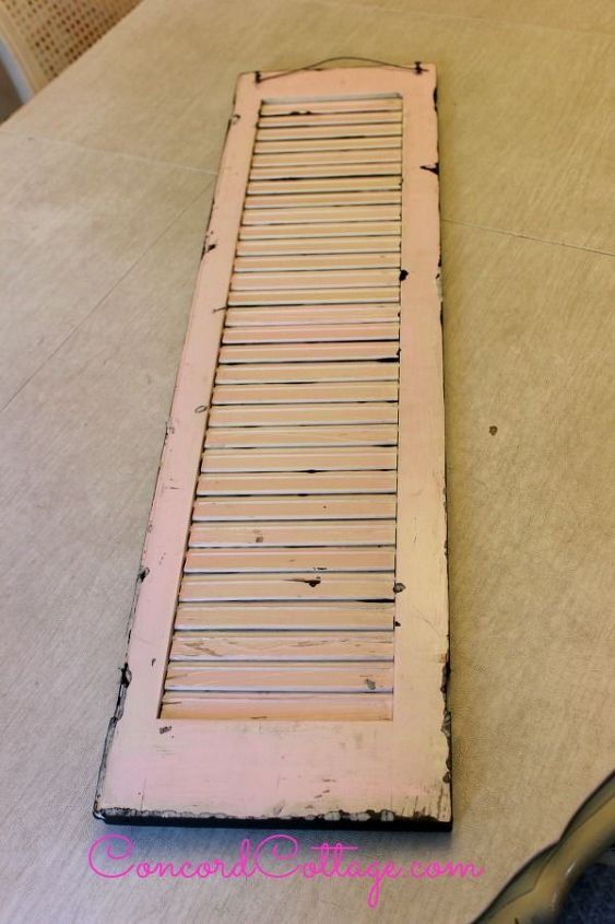 Shabby Chic Wall Decor turn an old shutter into shabby chic wall decor | hometalk Shabby Chic Wall Decor turn an old shutter into shabby chic wall decor | hometalk