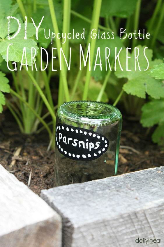 diy upcycled glass bottle garden markers crafts diy gardening