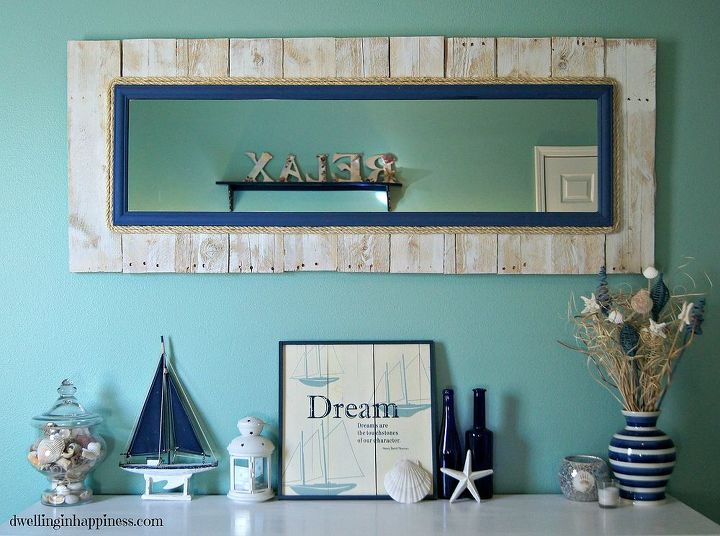 Coastal Wall Mirrors whitewashed coastal pallet mirror | hometalk Coastal Wall Mirrors whitewashed coastal pallet mirror | hometalk