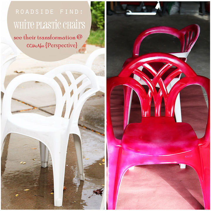 Makeover Idea For Plain White Plastic Chairs Using Spray Paint | Hometalk