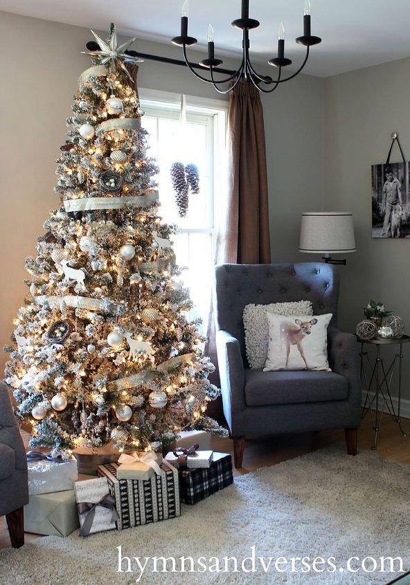 Silver and White Flocked Christmas Tree | Hometalk Silver and White Flocked Christmas Tree | Hometalk - how to make a silver and white flocked christmas tree, christmas decorations, crafts,
