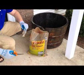how to build a whiskey barrel garden in an hour, container gardening, gardening, Video tutorial for creating a Whiskey Barrel Planter