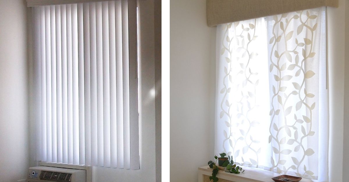 How To Replace Vertical Blinds With Curtains In Minutes