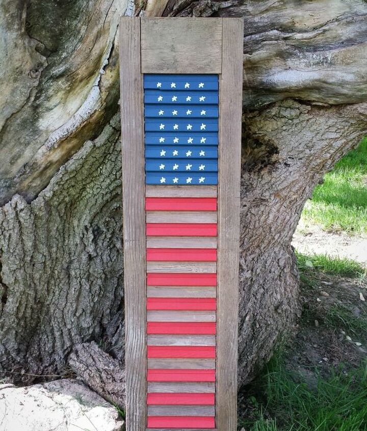 easy shutter flag, crafts, patriotic decor ideas, repurposing upcycling, seasonal holiday decor