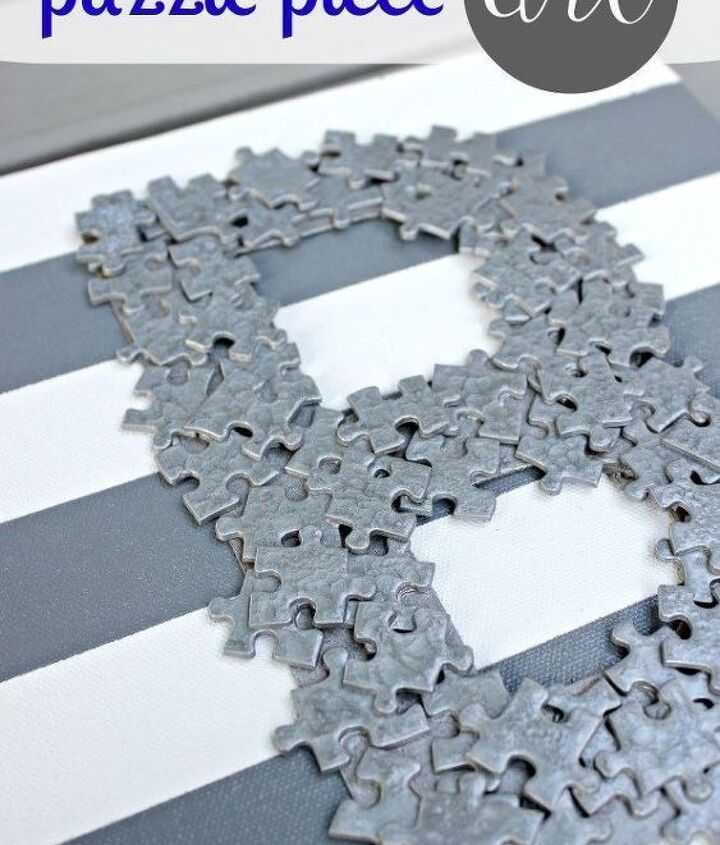 diy puzzle piece art, crafts, how to, repurposing upcycling