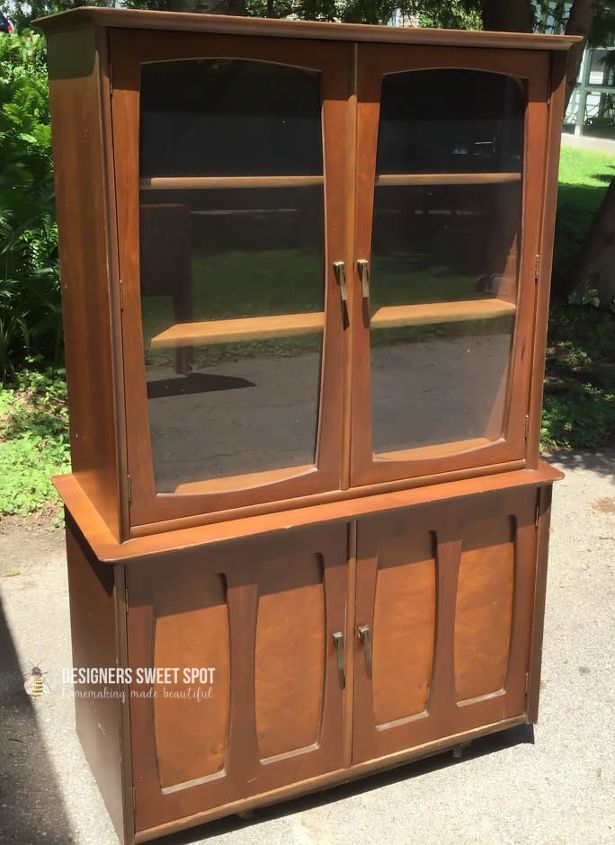 Mid Century Hutch Makeover Hometalk mid century hutch makeover, decoupage, painted furniture - Mid Century Hutch Makeover Hometalk