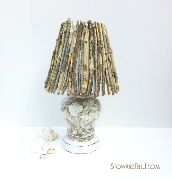 Twig Lamp beach inspired weathered twig lamp shade | hometalk Twig Lamp beach inspired weathered twig lamp shade | hometalk