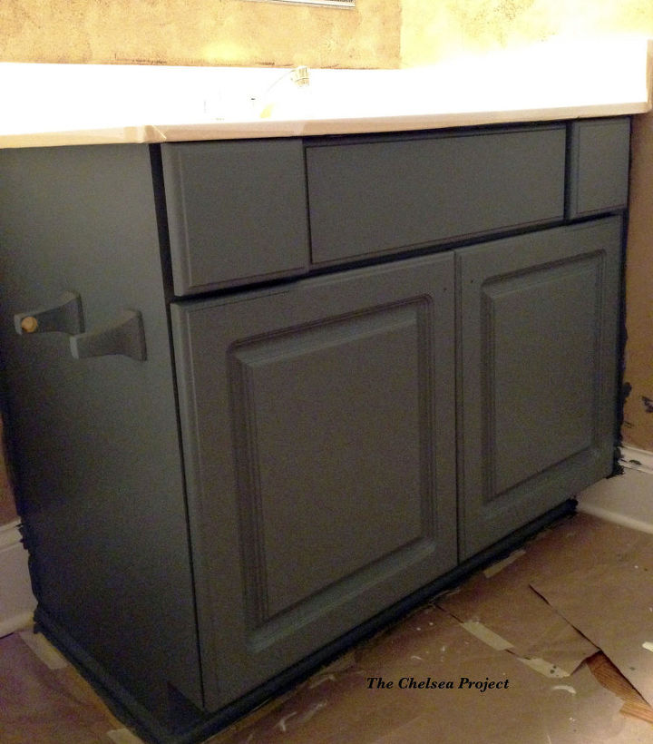 Painting Melamine Bathroom Cabinets melamine powder room vanity makeover without stripping, sanding Painting Melamine Bathroom Cabinets melamine powder room vanity makeover without stripping, sanding