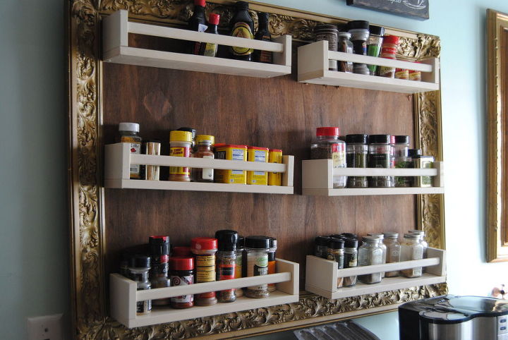 How do you hang a homemade wall spice rack?
