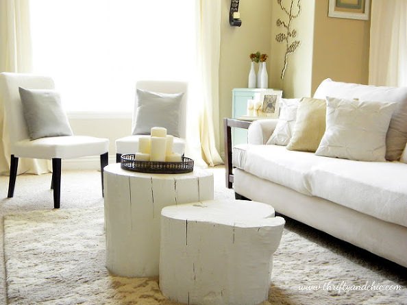 11 pictures of crazy cool uses for tree stumps, outdoor furniture, outdoor living, repurposing upcycling, woodworking projects, Photo via Alicia Thrifty Chic