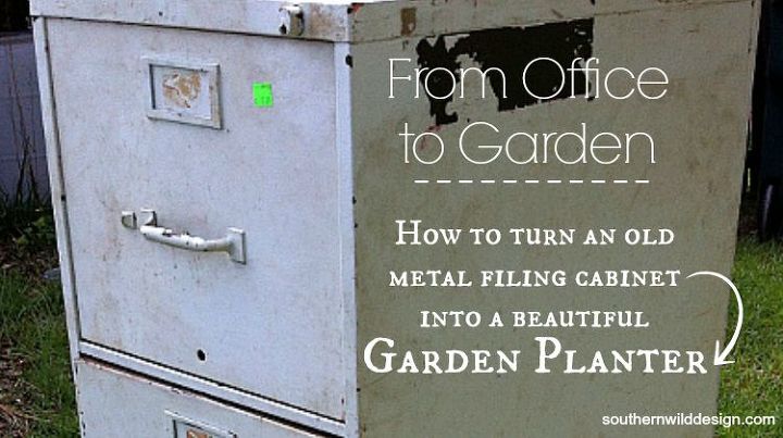 filing cabinet to garden planter container gardening, container gardening, gardening, how to, repurposing upcycling