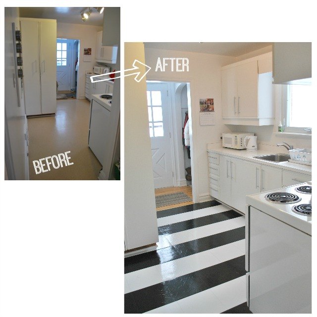 Black And White Kitchen Vinyl Flooring how to lay vinyl black and white flooring (in stripes!) | hometalk Black And White Kitchen Vinyl Flooring how to lay vinyl black and white flooring (in stripes!) | hometalk