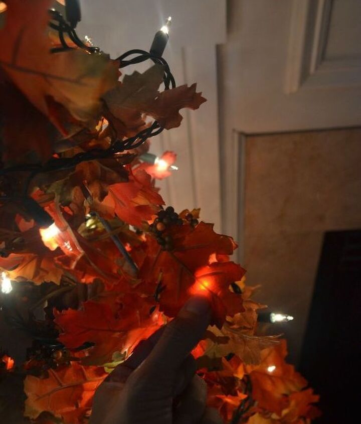 easy diy fall leaves potted topiary tree from a tomato cage, crafts, repurposing upcycling, seasonal holiday decor