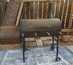 giving an old rusty smoker new life, outdoor living, repurposing upcycling