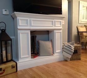 fake it til you make it a faux fireplace, diy, fireplaces mantels, living room ideas, woodworking projects