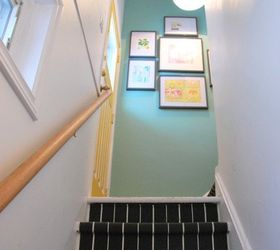 a diy stair runner using ikea rugs, diy, flooring, how to, stairs, reupholster