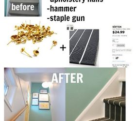 a diy stair runner using ikea rugs, diy, flooring, how to, stairs, reupholster