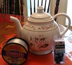 teapot lawn ornament, crafts, outdoor living, repurposing upcycling