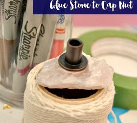 diy easy quartz drawer knobs, crafts, painted furniture, Cap Nut E6000 Rose Quartz