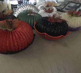 how to make the easiest pumpkin decoration ever, crafts, how to, seasonal holiday decor, Some of them are in little web baskets