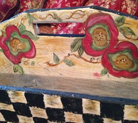 transforming a rustic tool caddy into a work of art, repurposing upcycling, Close up of the flowers