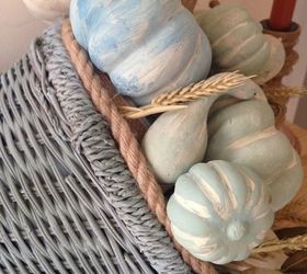 coastal cornucopia and chalk painted pumpkins, chalk paint, crafts, seasonal holiday decor