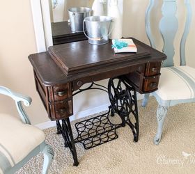 sometimes you just gotta leave em be antique sewing machine, repurposing upcycling
