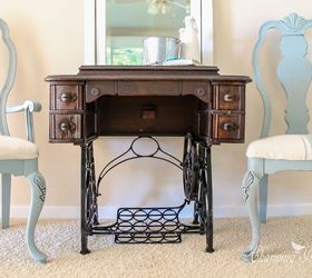 sometimes you just gotta leave em be antique sewing machine, repurposing upcycling