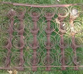 an apple box rusted out mattress springs solar lights cuteness, container gardening, flowers, gardening, repurposing upcycling, Add some old rusted out mattress springs