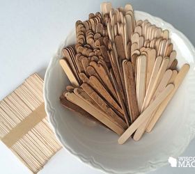 tiling a tray with popsicle sticks, crafts, repurposing upcycling