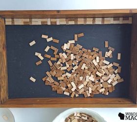 tiling a tray with popsicle sticks, crafts, repurposing upcycling