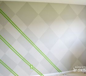 painted argyle wall, bedroom ideas, home decor, painting, wall decor