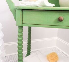 antique washstand, bathroom ideas, chalk paint, painted furniture, repurposing upcycling