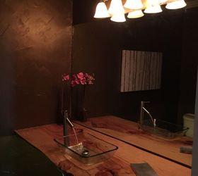 from boring bathroom to live edge excitement, bathroom ideas, countertops, diy, woodworking projects