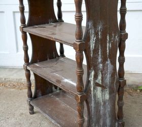 moldy little table gets redone with freezer paper transfer, painted furniture