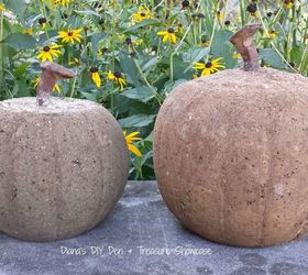 concrete pumpkin project, crafts, halloween decorations, repurposing upcycling, seasonal holiday decor