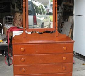 1980 s orange dresser updated to prairie charm, painted furniture
