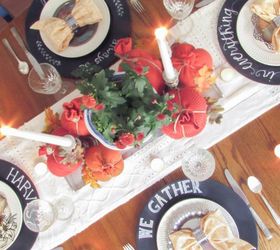 a thrifted fall table, crafts, repurposing upcycling, seasonal holiday decor