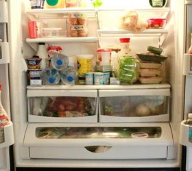 refrigerator makeover, appliances, organizing