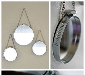 diy industrial hose clamp mirrors, crafts, diy, home decor, wall decor